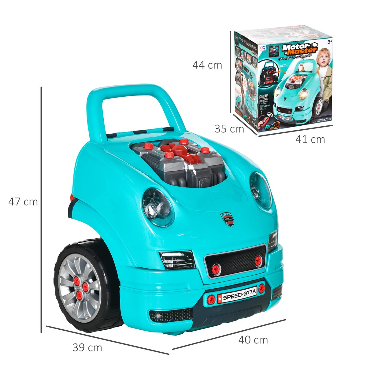 Atelier « Kids Engine » Plastique Bleu-vert bleu, HOMCOM