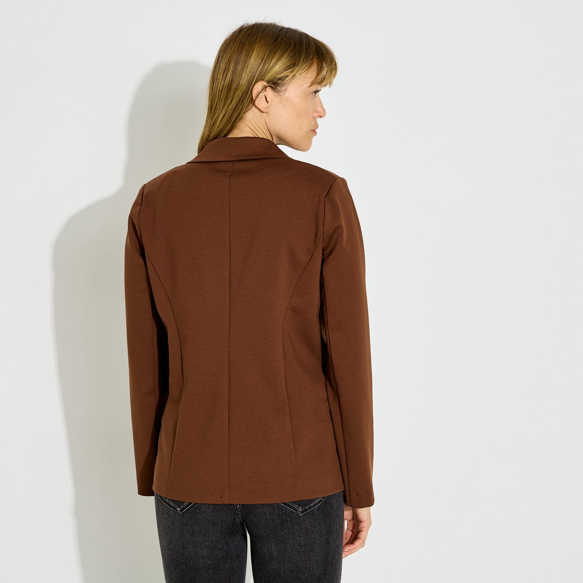 Veste blazer tailleur maille marron, GRAIN DE MALICE