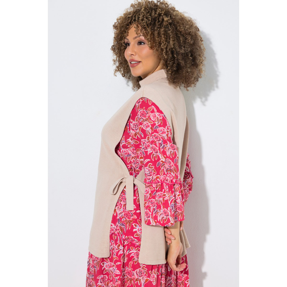 Pull sans manches beige mélangé, ULLA POPKEN