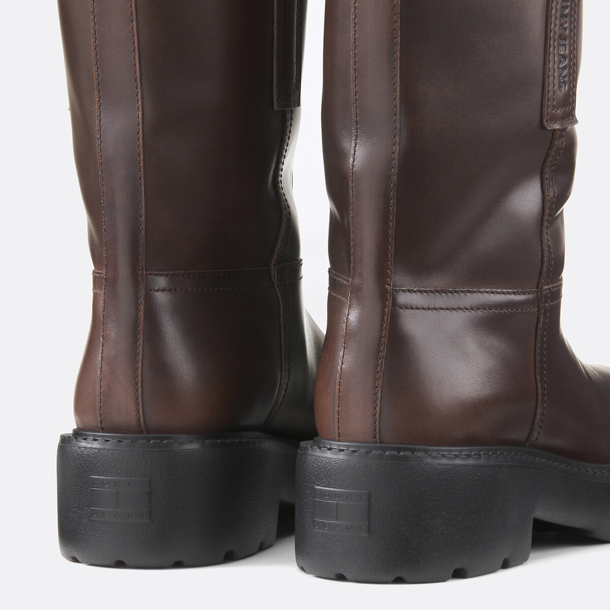 Leather Tubular Calf Boots brown, TOMMY JEANS