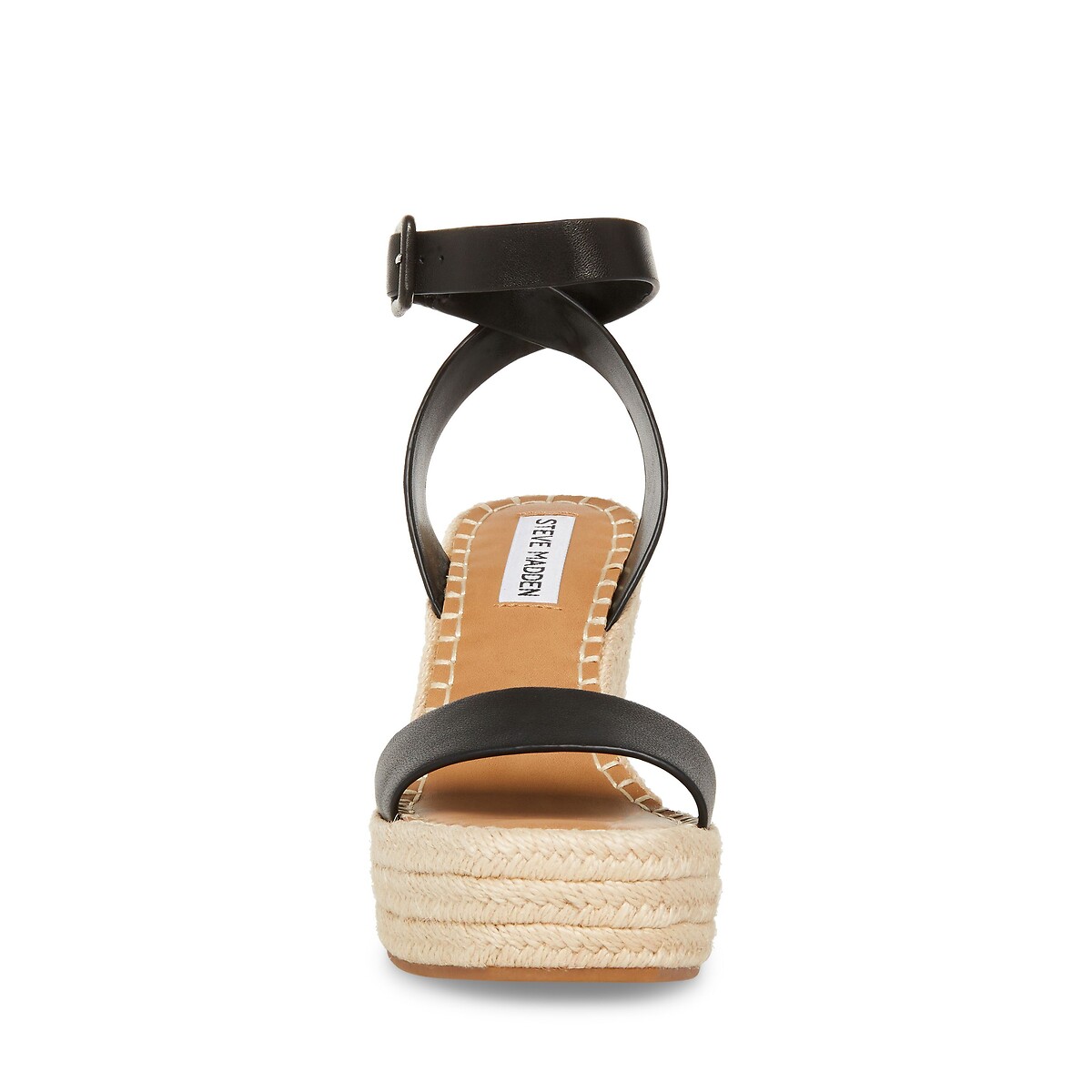 Sandales compensées en cuir Upstage noir, STEVE MADDEN