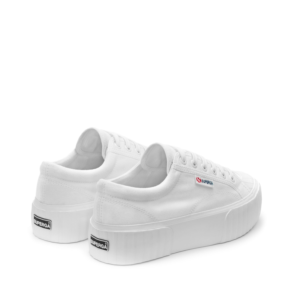 Baskets Compensées En Toile 2631 , Stripe blanc, SUPERGA
