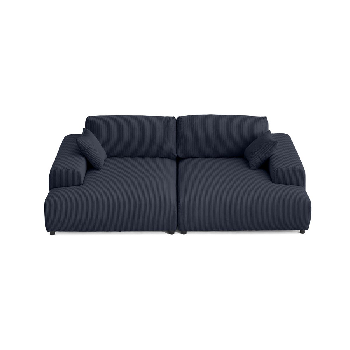 Canapé droit 4 places double méridienne, GARANCE bleu nuit, BEST MOBILIER