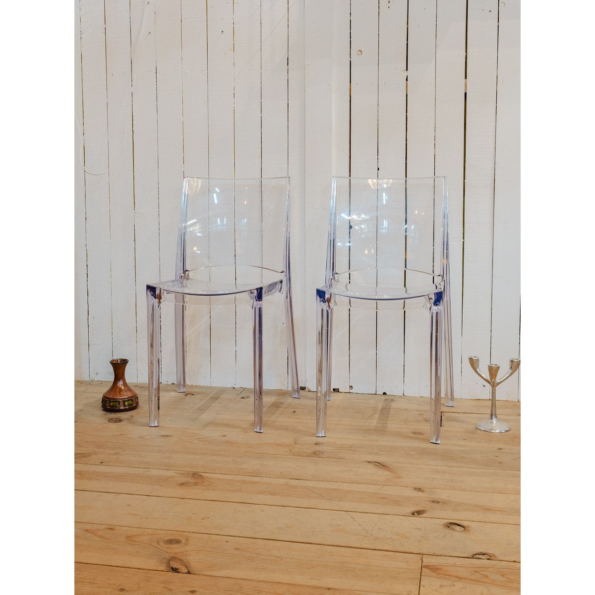 Paire de chaises transparentes Alma N°2148 - Bon état transparent, DEBONGOUT