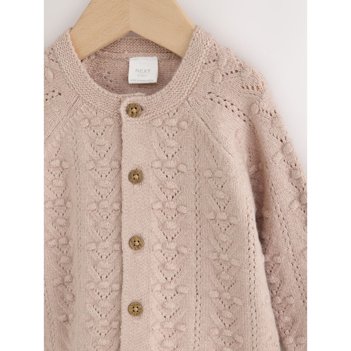 Cardigan bébé en maille douce à surpiqûres naturel, NEXT