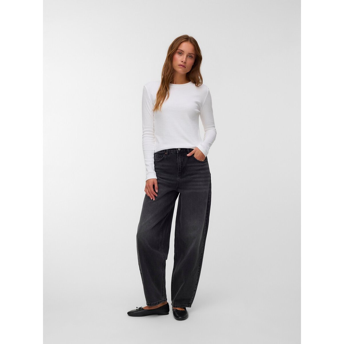 Barrel Jeans black, VERO MODA