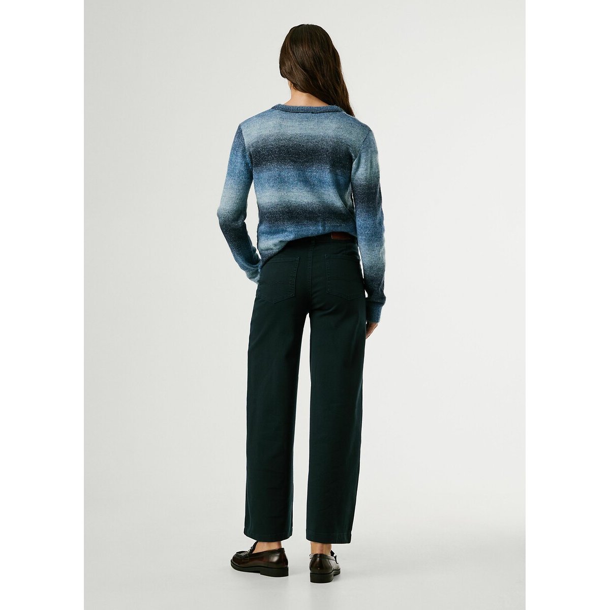 Tania High Waist Wide Leg Trousers navy blue, PEPE JEANS