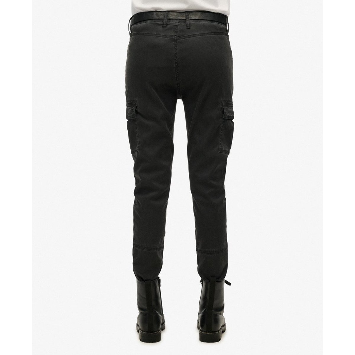 Pantalon cargo skinny noir délavé, SUPERDRY