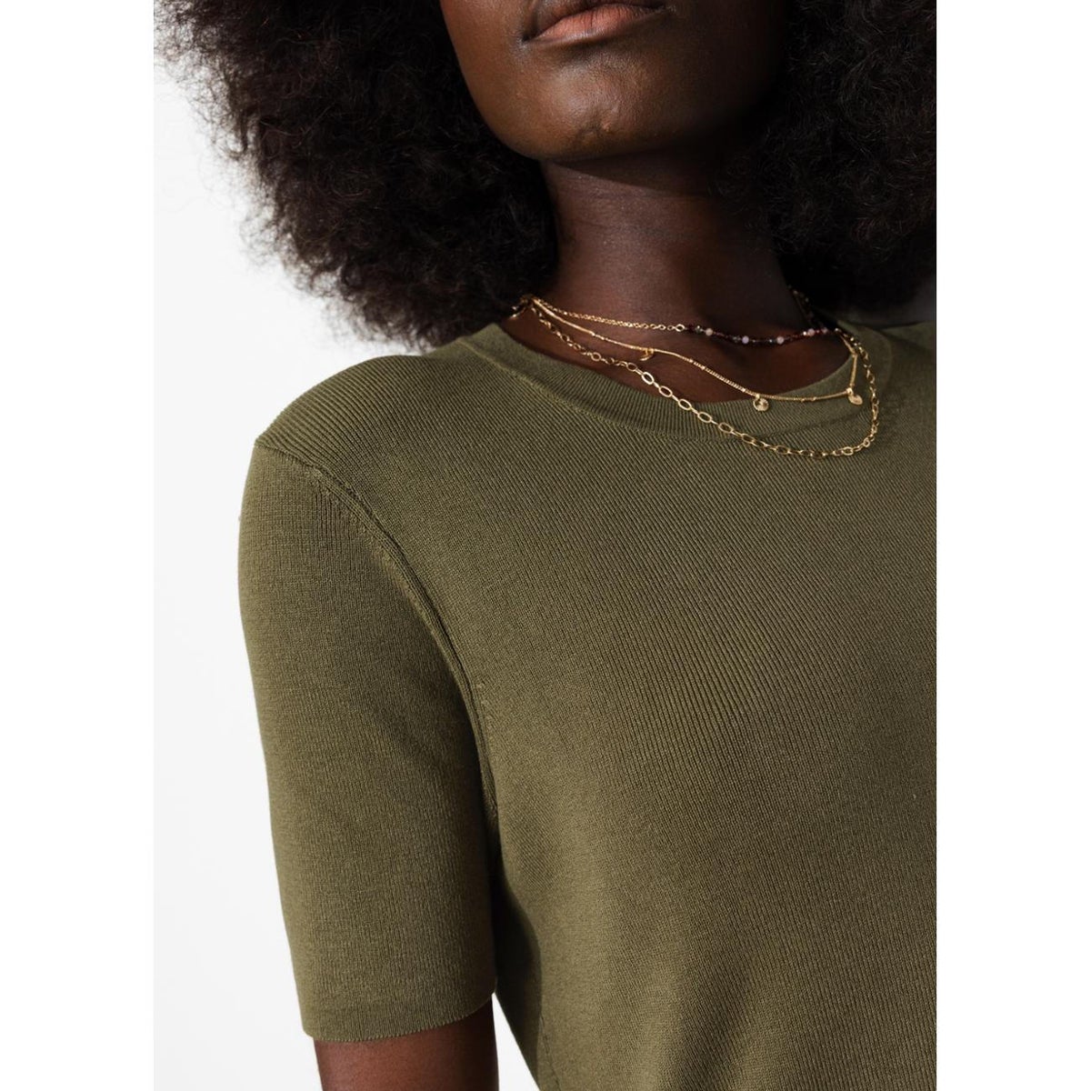 Pull col rond kaki, PROMOD