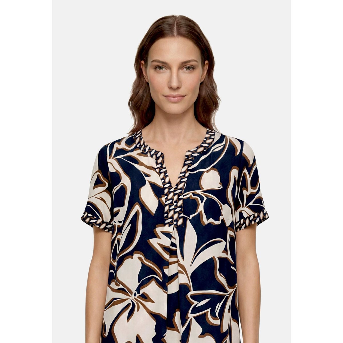 Robe tunique manches courtes dark blue/brown, BETTY BARCLAY