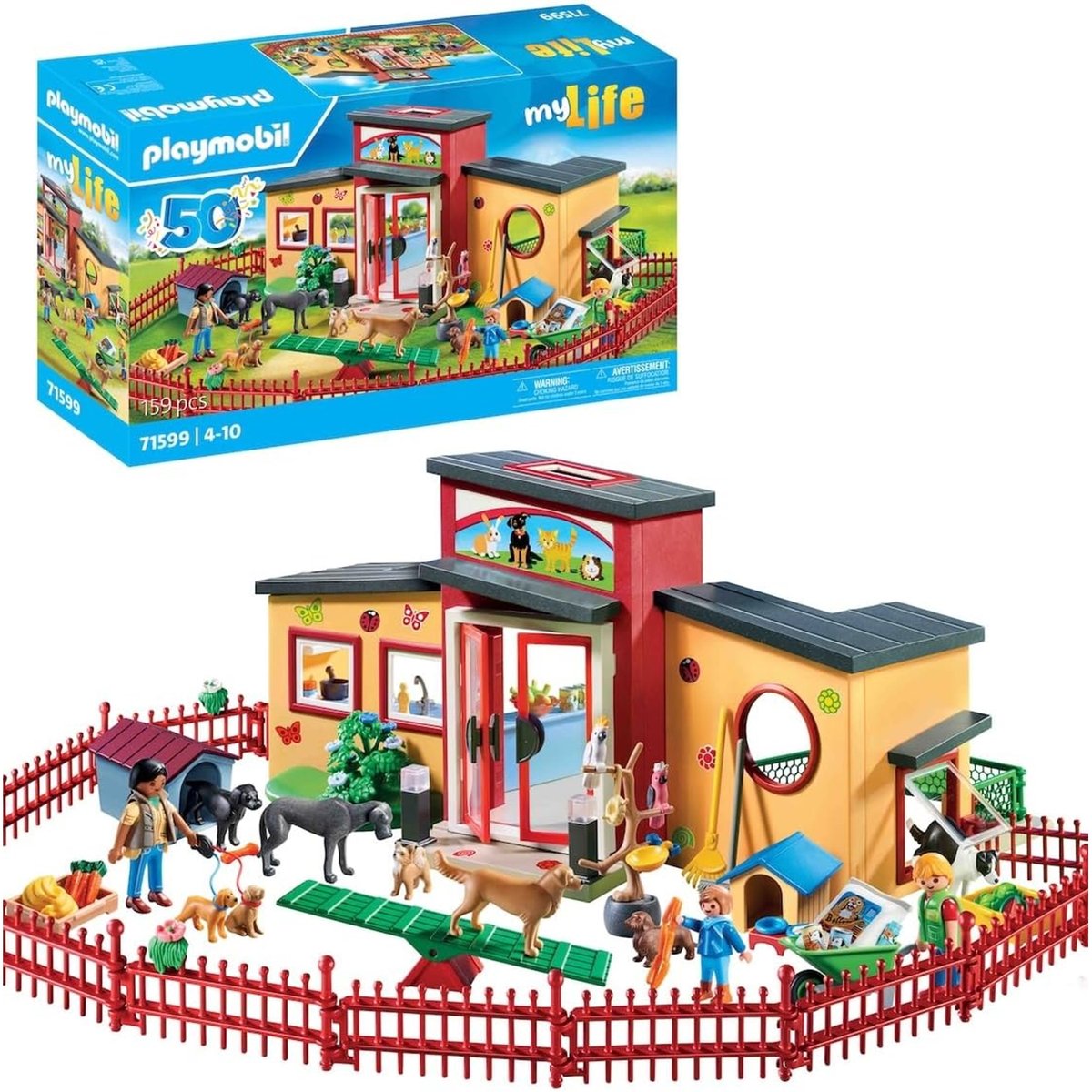Pension des animaux avec soigneurs et enfant multicolore, PLAYMOBIL
