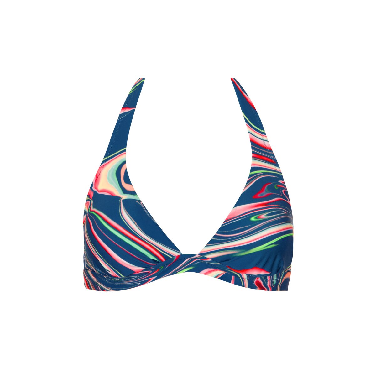 Haut maillot de bain triangle préformé sans armatures Queensland bleu, LISCA