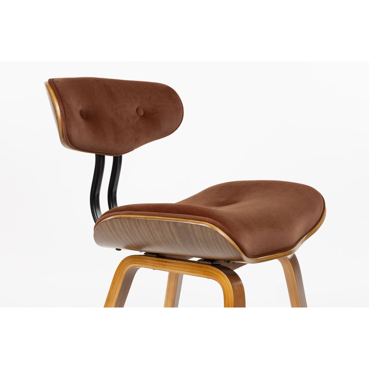 Chaise design empilable en tissu (lot de 2), BLACKWOOD marron, BOITE A DESIGN