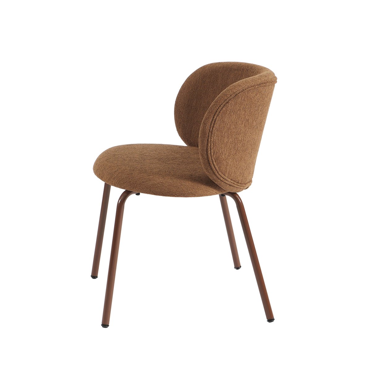Lot de 2 chaises en tissu et acier SERENA marron, SORELH