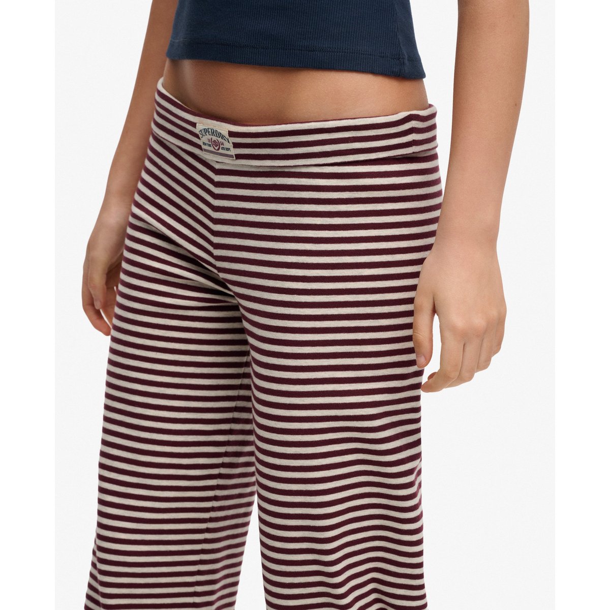 Pantalon Athletic Essentials Rayé Coupe Ajustée rouge port/gris chiné, SUPERDRY