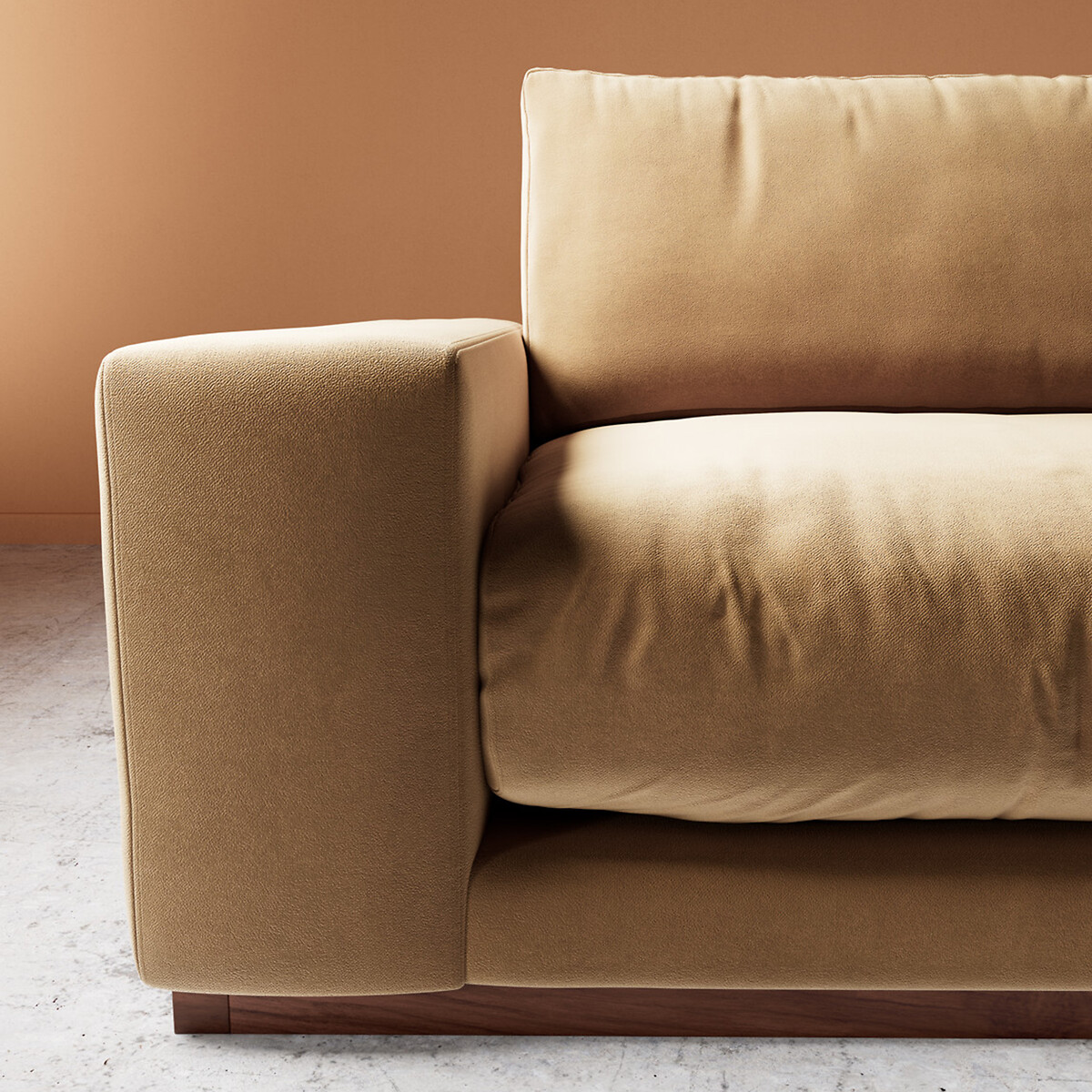 Denver Easy Velvet 2/3/4 Seater Sofa biscuit, SWOON