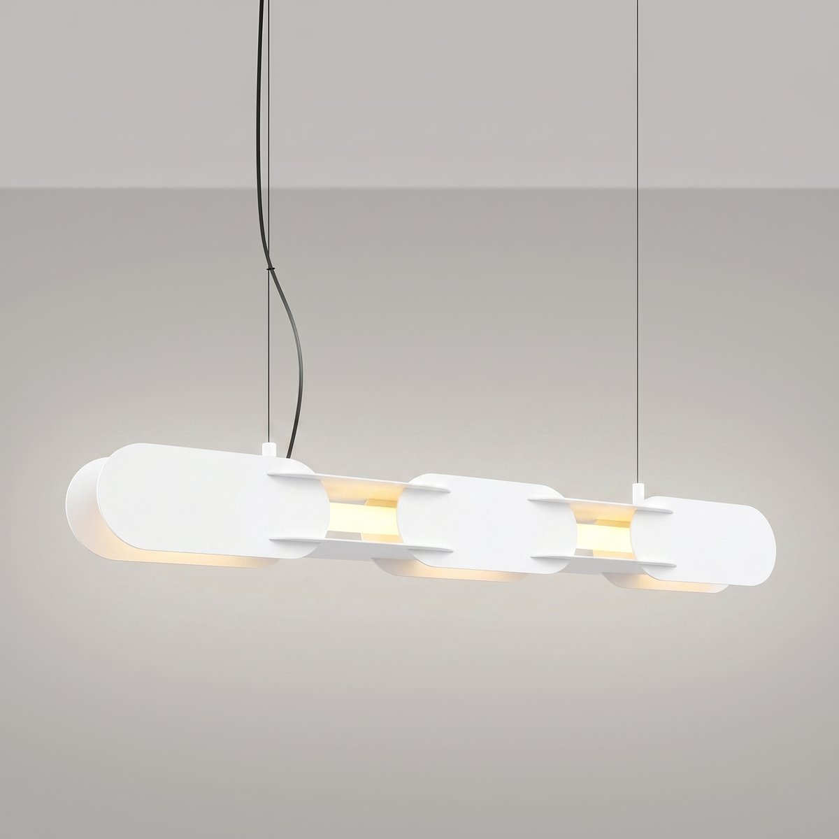 Suspension Acier Blanc LED 1 Chain blanc, EDEN