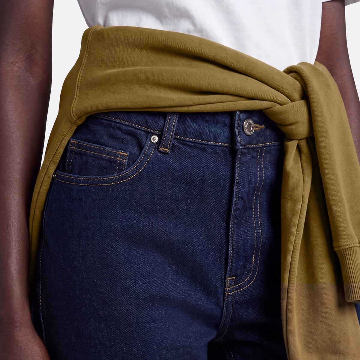 Signatures Pauline Organic Cotton Mom Jeans untreated blue, LA REDOUTE COLLECTIONS
