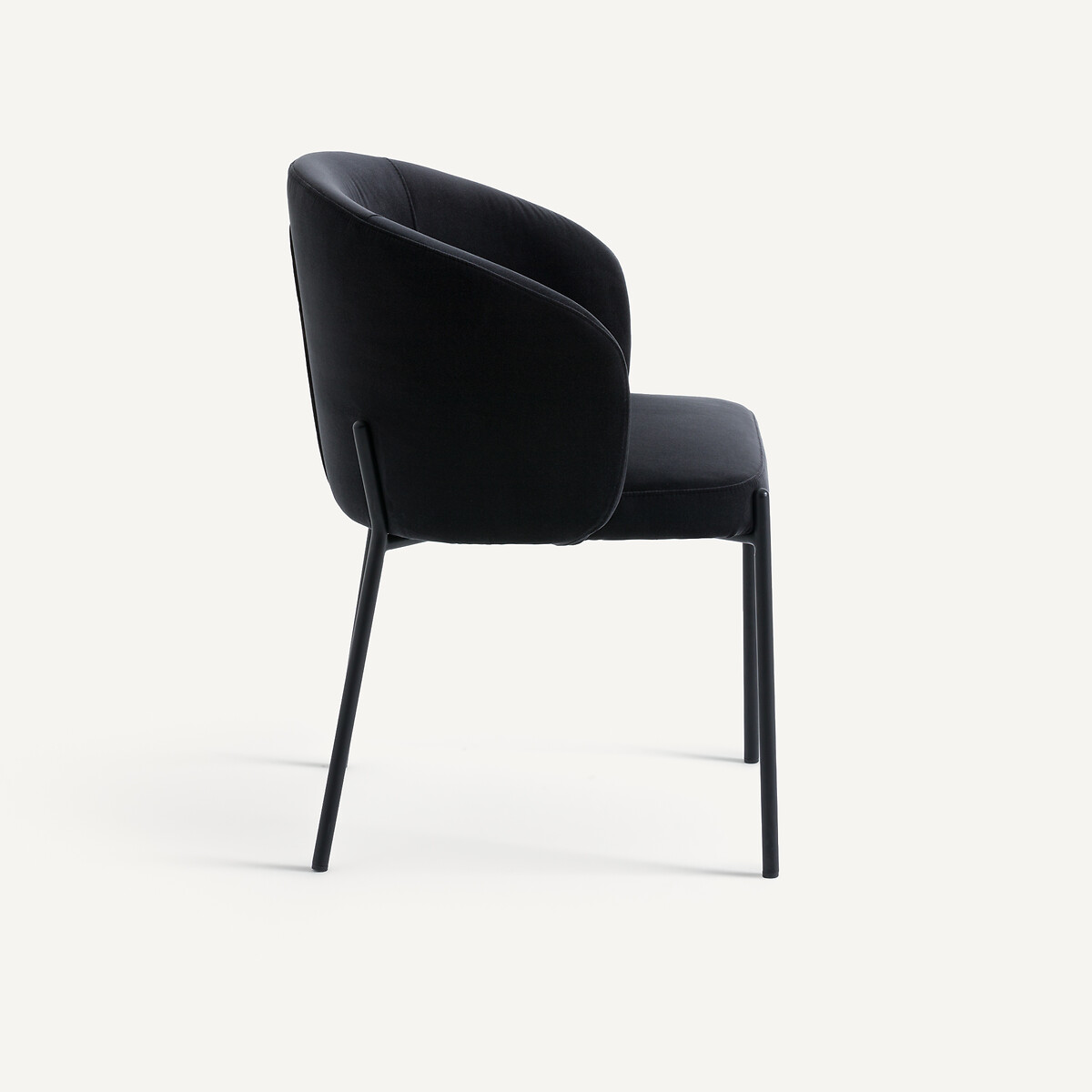 Fauteuil de table en métal et velours, KINNA gris charbon, AM.PM
