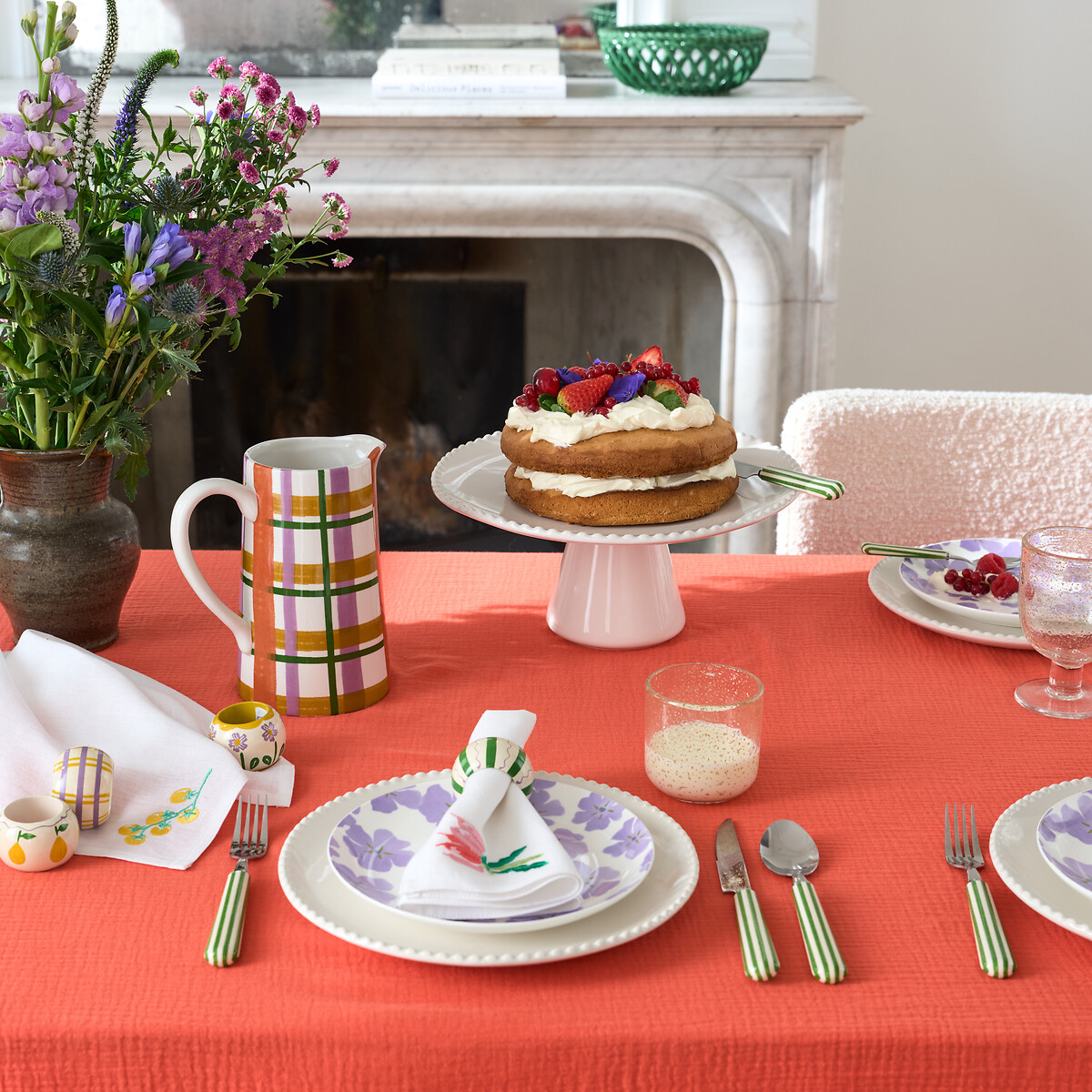 Akoya Stoneware Cake Stand with Beaded Edge ecru , LA REDOUTE INTERIEURS