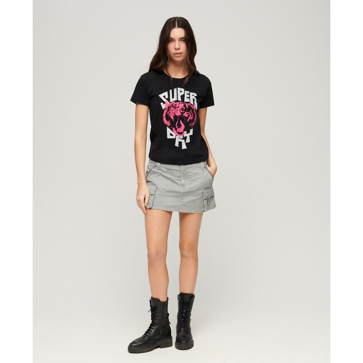 T-shirt à motif Lo-fi Rock noir de jais, SUPERDRY