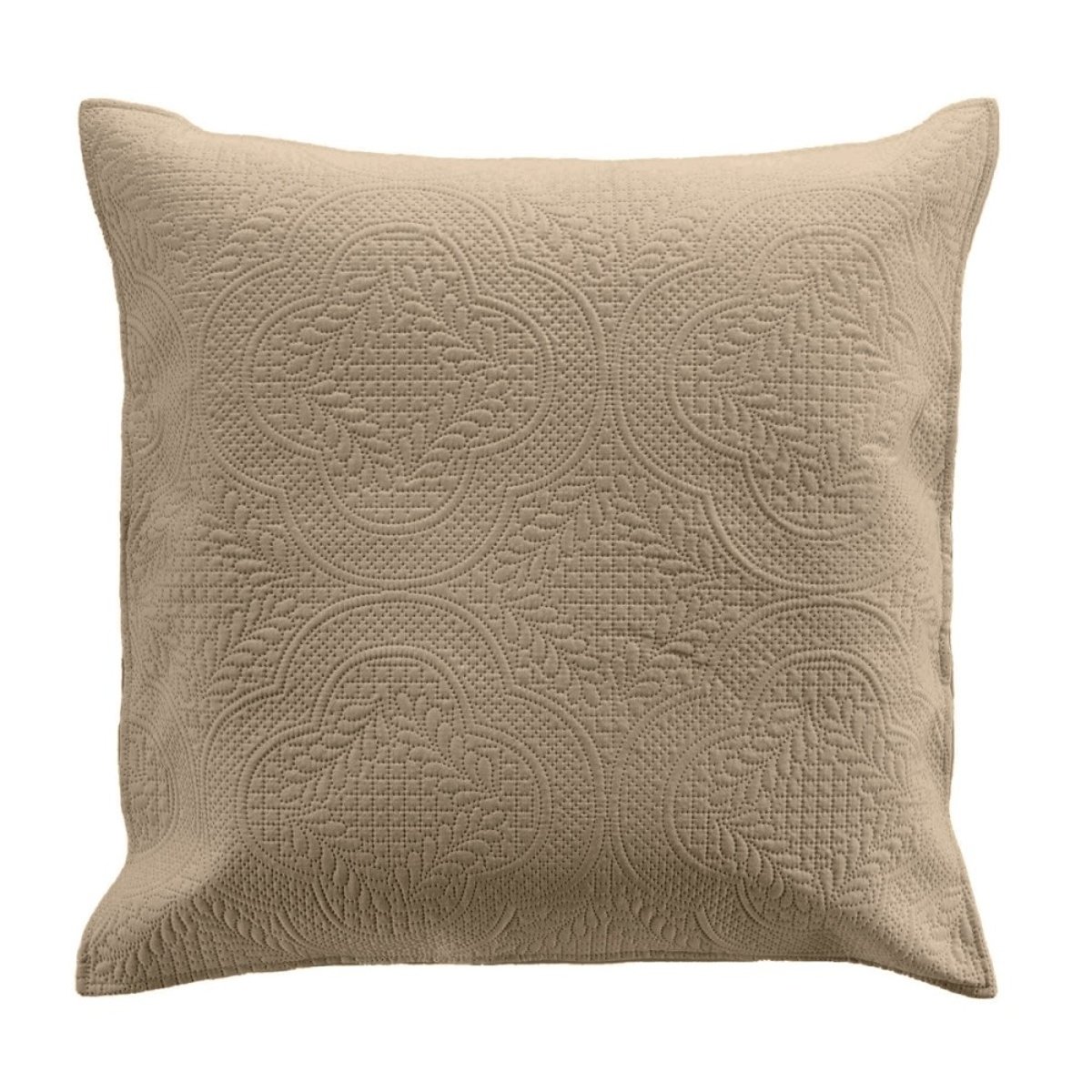 Couvre-lit 2 personnes matelassé microfibre Romane coloris lin beige, DECORATIE