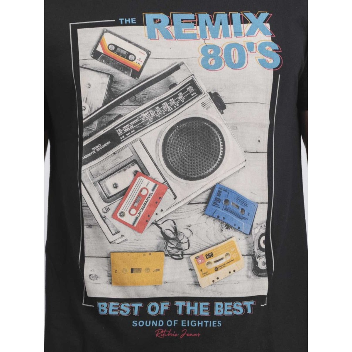 T-shirt Col Rond Pur Coton Jamix noir, RITCHIE