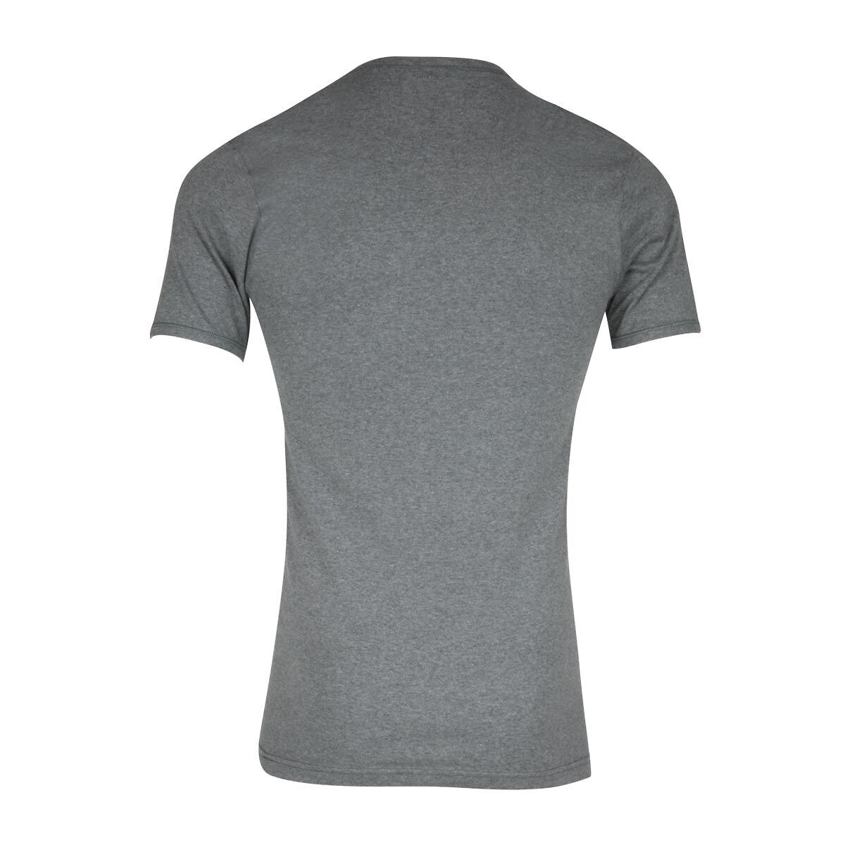 T-shirt com decote em V, mangas curtas cinzento mesclado, EMINENCE