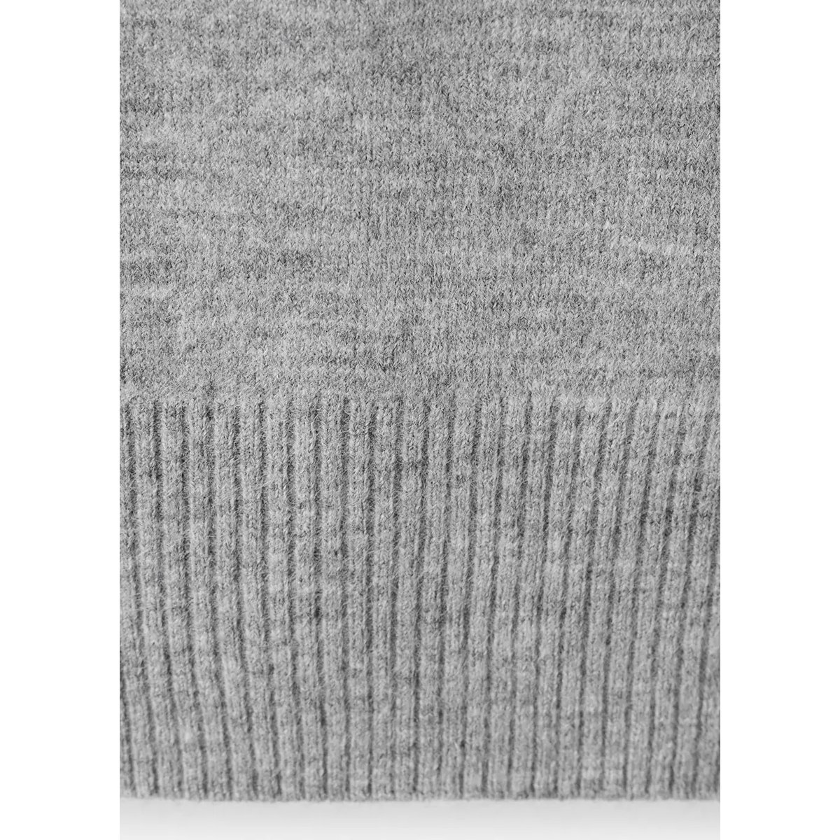 Pull-over manches courtes détail brillant gris chiné clair, MANGO