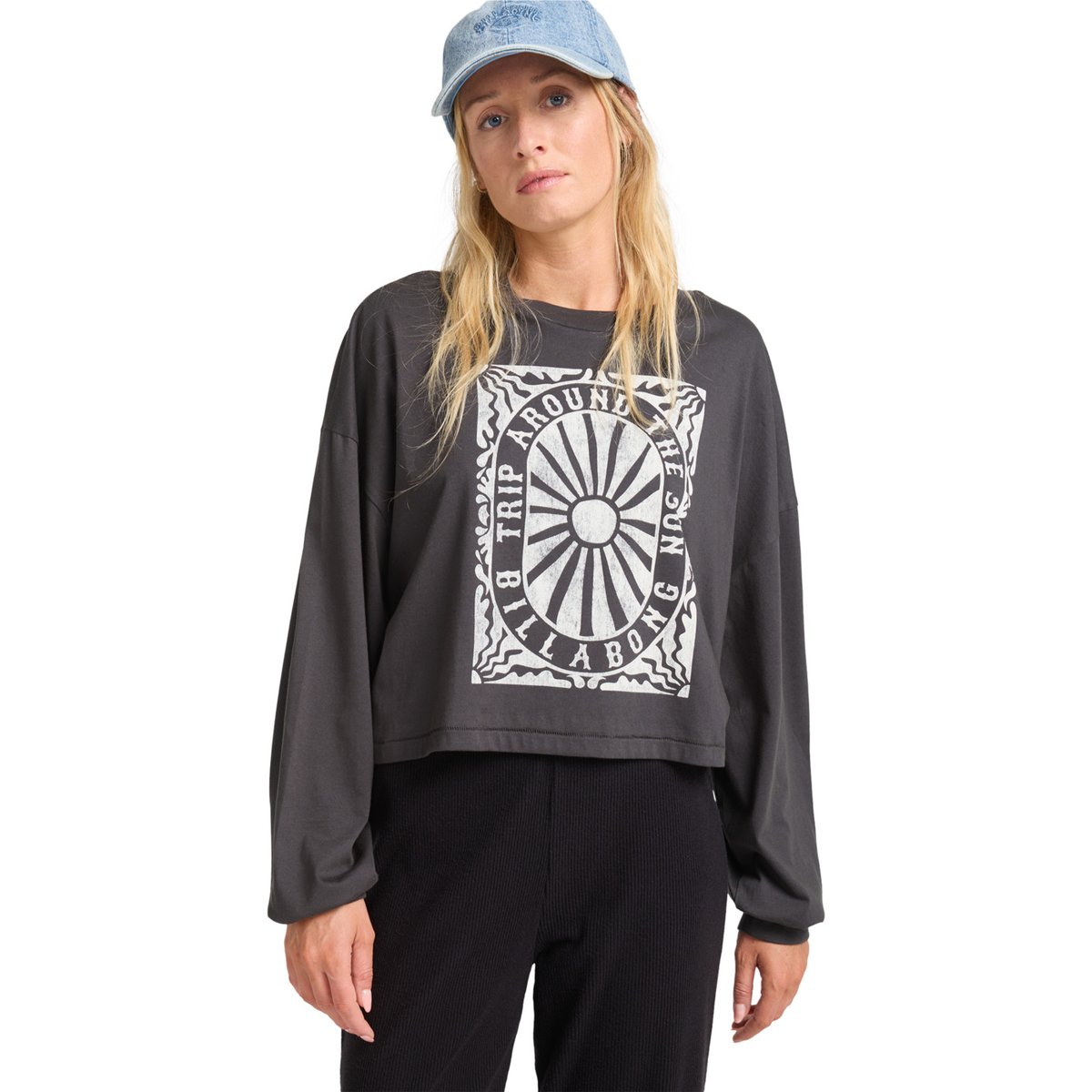 T shirt manches longues TRIP AROUND noir off black, BILLABONG
