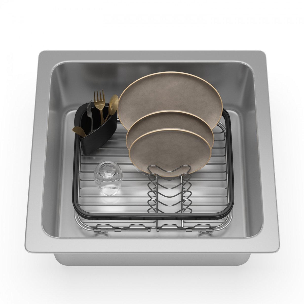 Egouttoir à vaisselle polyvalent SINKIN acier, UMBRA