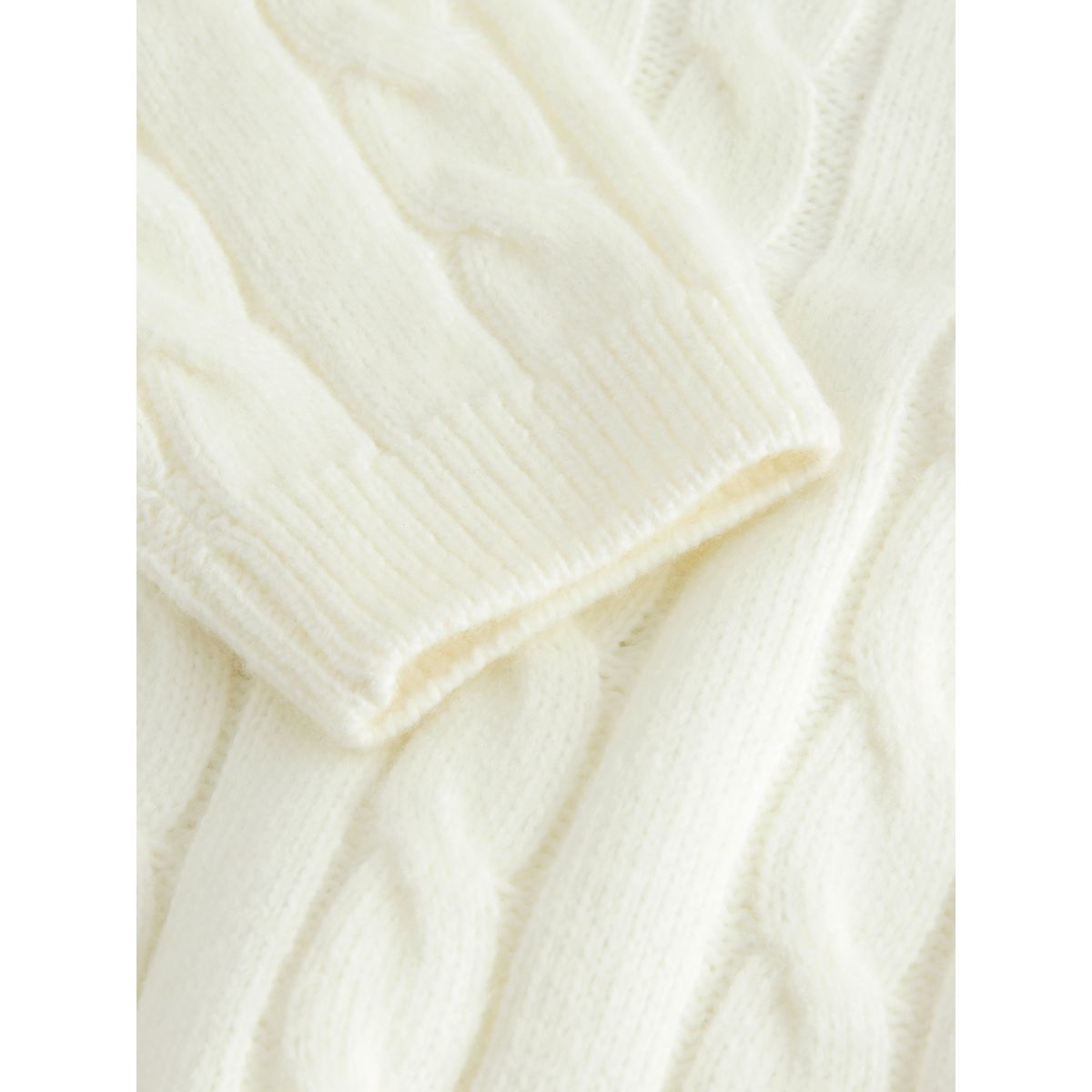 Pull ras du cou en maille torsadée à rayures blanc écru, NEXT