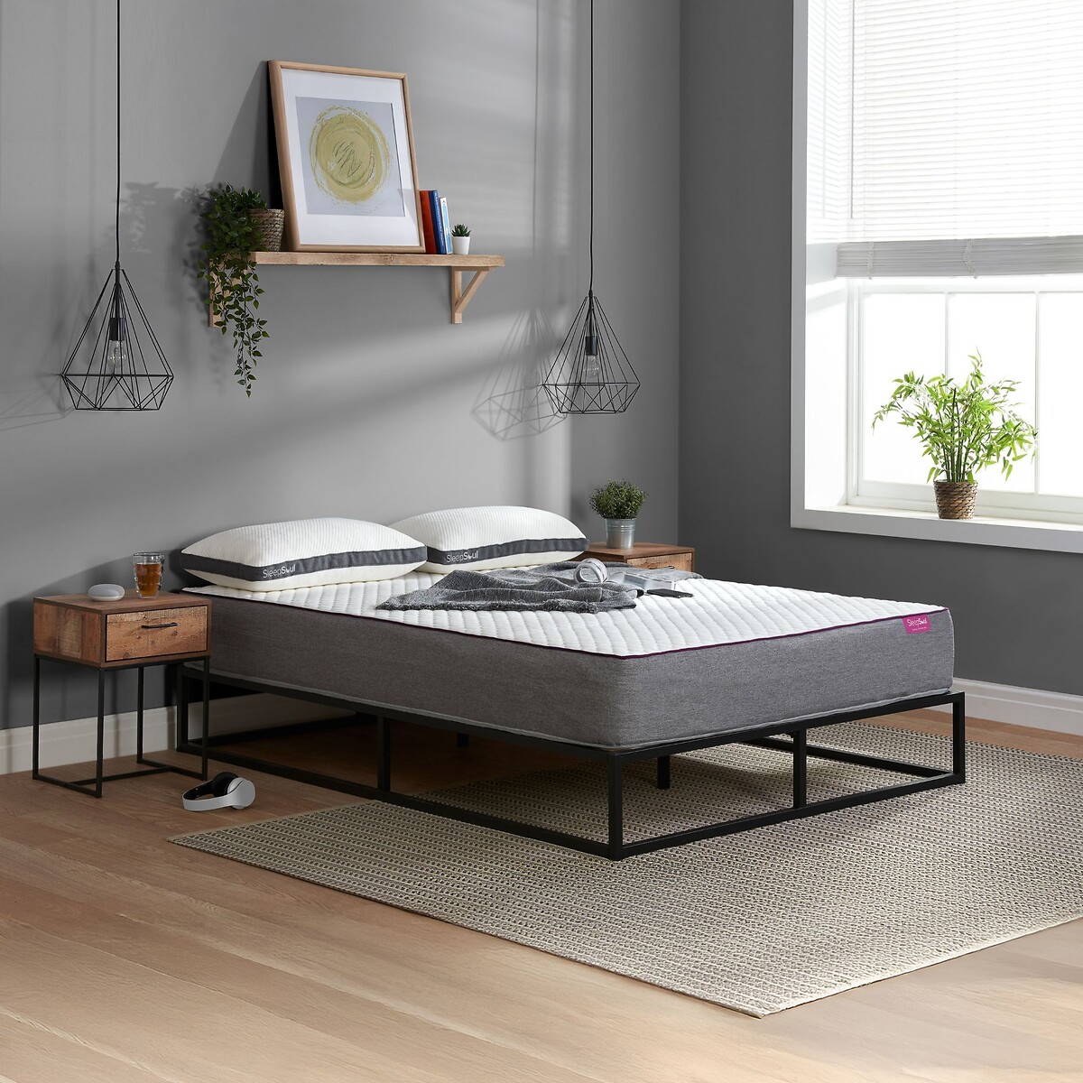 SleepSoul Paradise Pocket Sprung Mattress white/grey, SLEEPSOUL