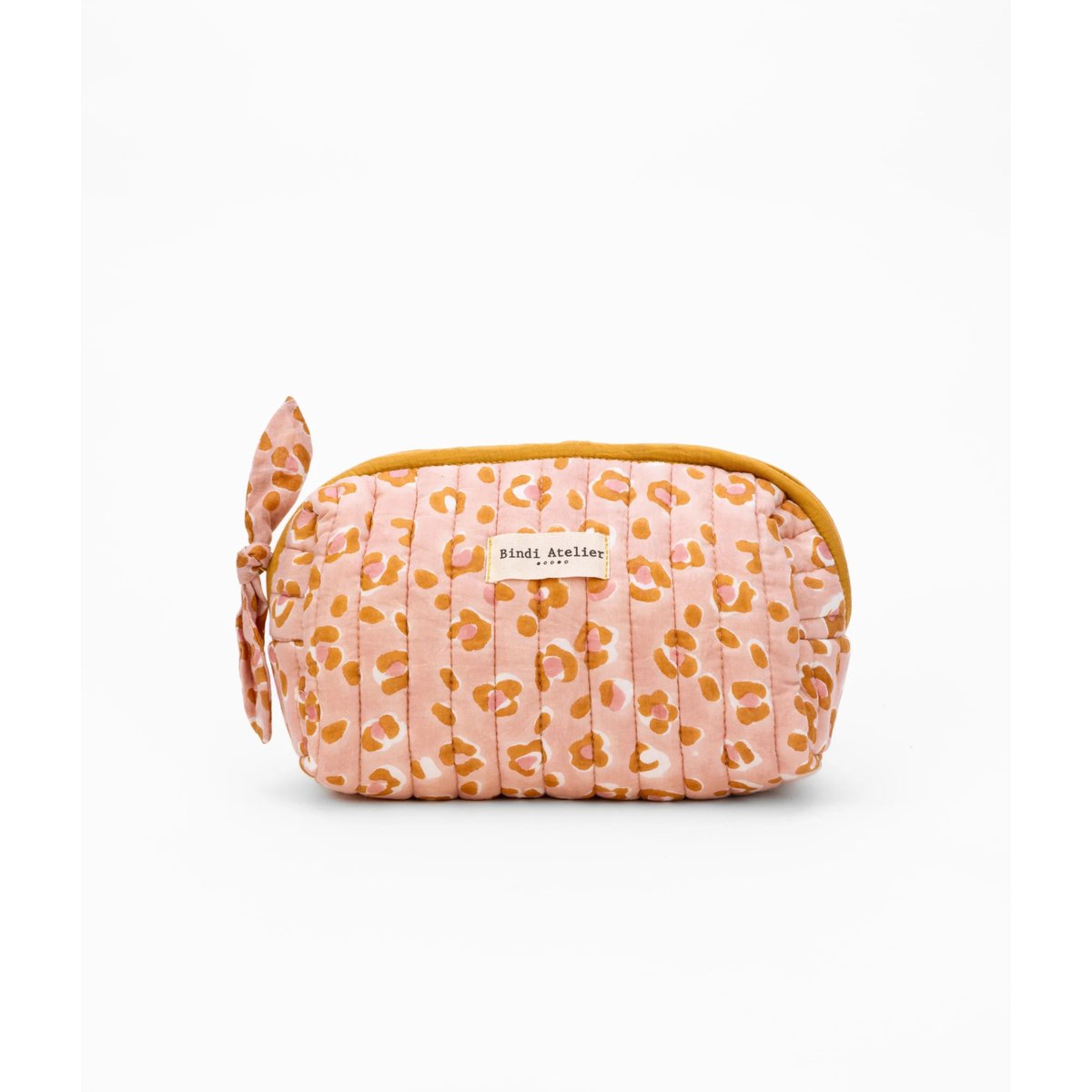 Trousse maquillage en coton matelassé Bengal Blush rose blush, BINDI ATELIER