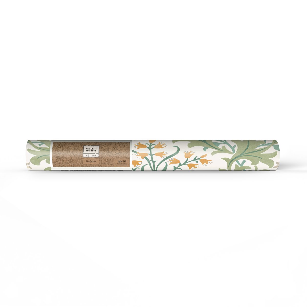Papier peint fleuri Celandine Spring Garden vert, rose, jaune, WILLIAM MORRIS AT HOME