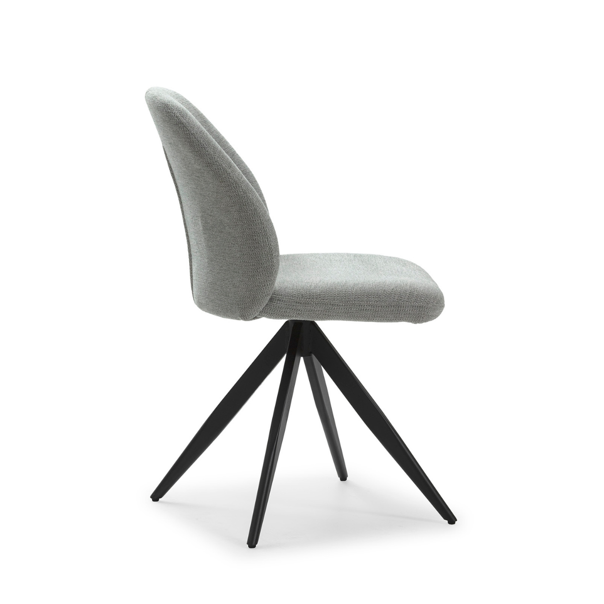 Lot de 2 chaises pivotantes en tissu avec pieds en métal noir L47 cm - TAMARA gris clair, CALICOSY
