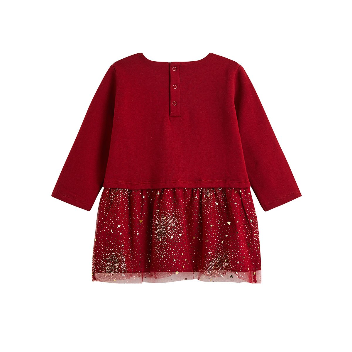 Robe bébé en molleton et tulle Grace bordeaux, PETIT BEGUIN