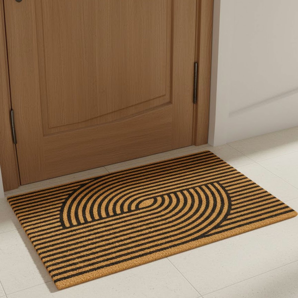 Paillasson coco marron et noir 60x40x1cm marron, WADIGA