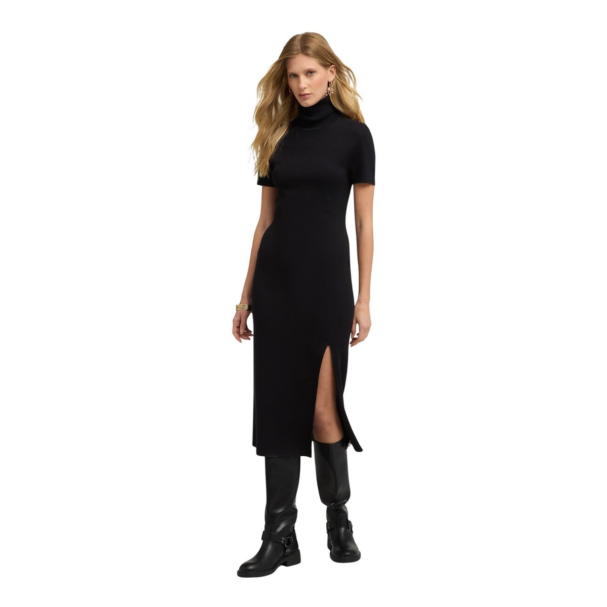 Robe fourreau avec fente noir, MOTIVI