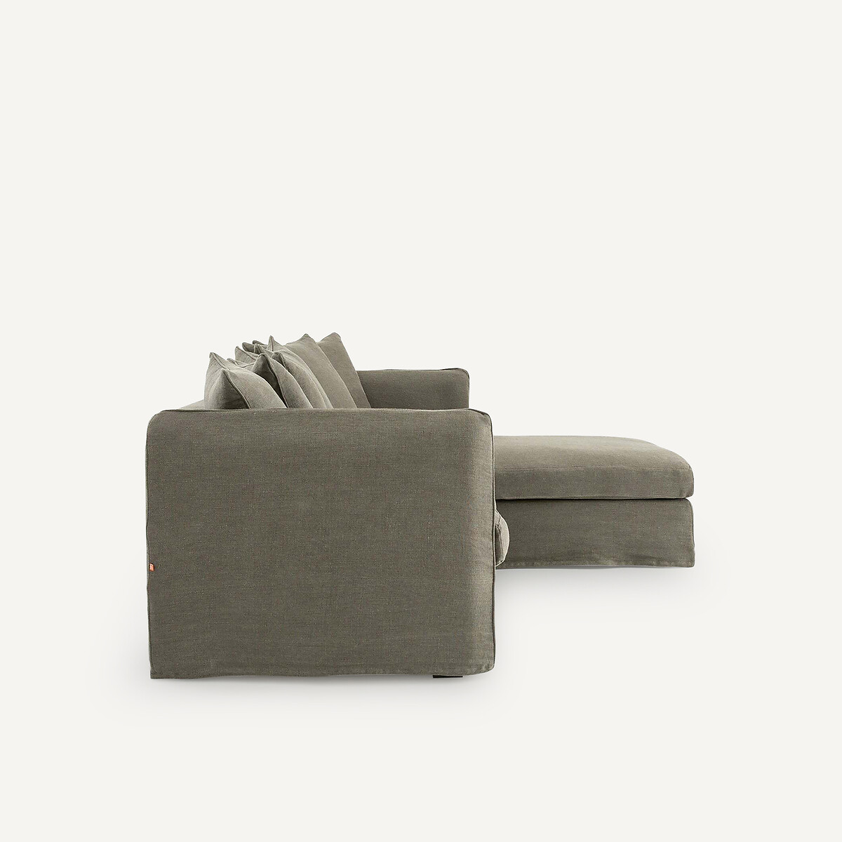 Canapé d'angle lin épais stonewashed, Neo Chiquito ecorce, AM.PM