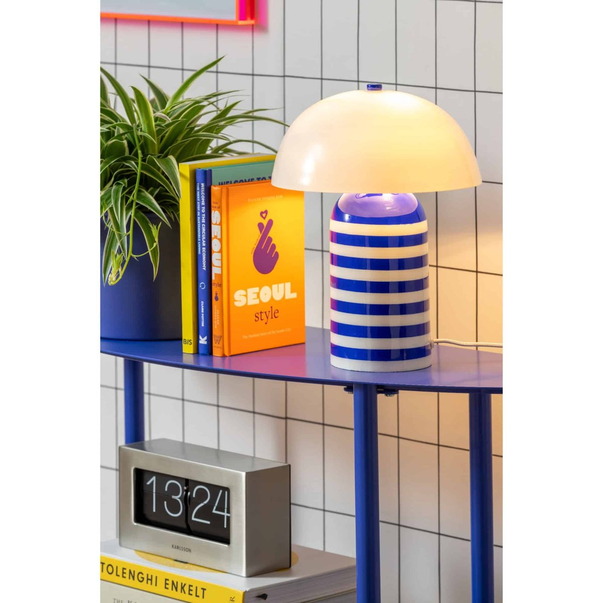 Lampe À Poser Métal RAYADO RETRO bleu cobalt, LEITMOTIV