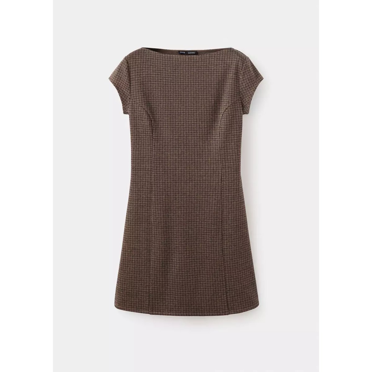 Robe checky marron, MANGO