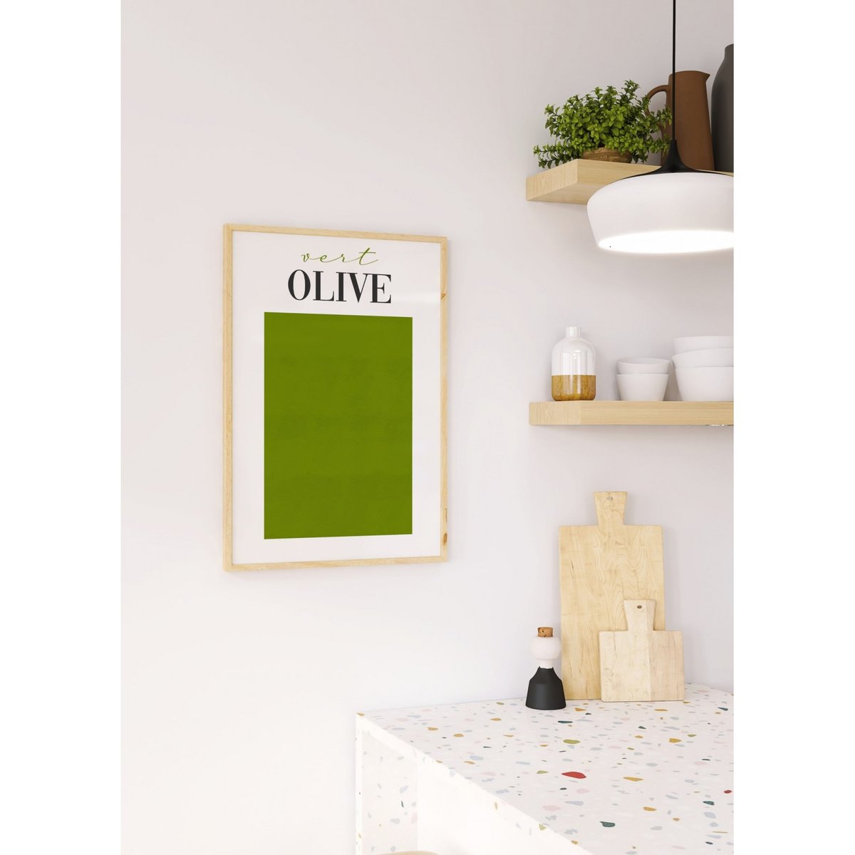 Affiche Vert Olive blanc, L'AFFICHERIE