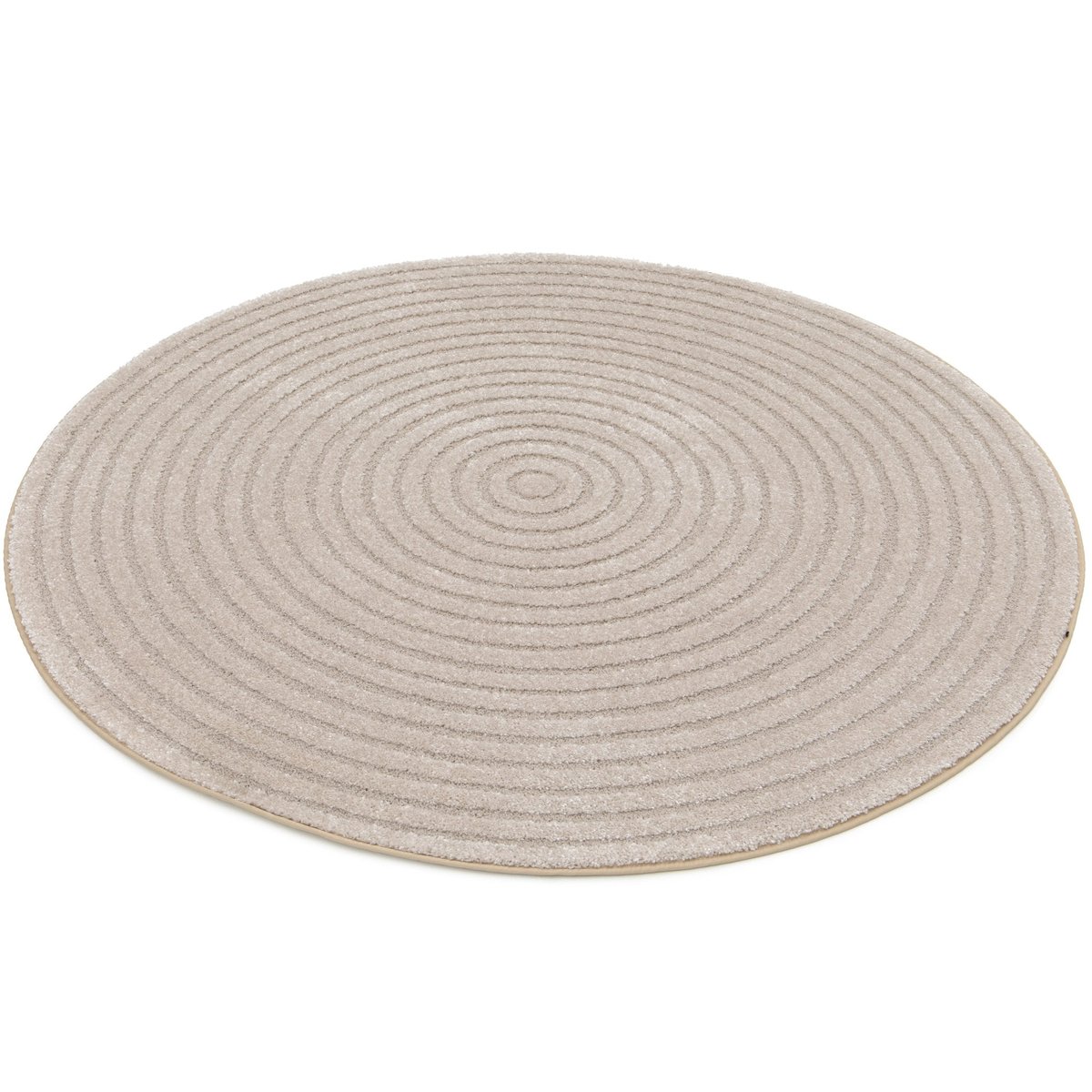 Tapis rond design avec effet sculpté CLEO beige sable, AFK LIVING