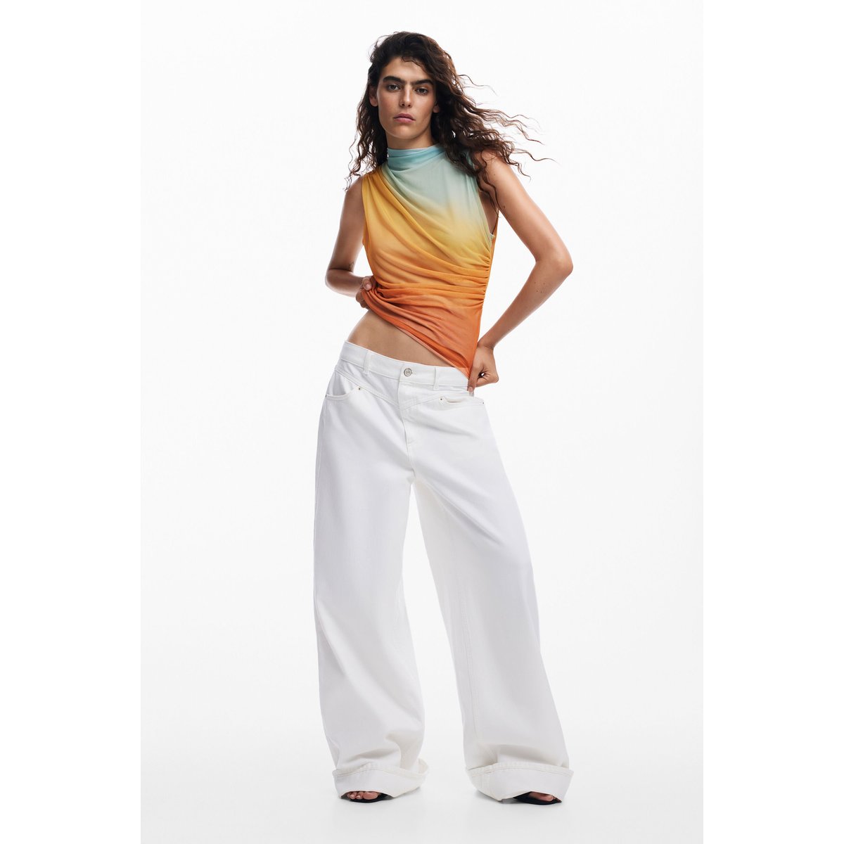 Ombre effect T-shirt orange, DESIGUAL