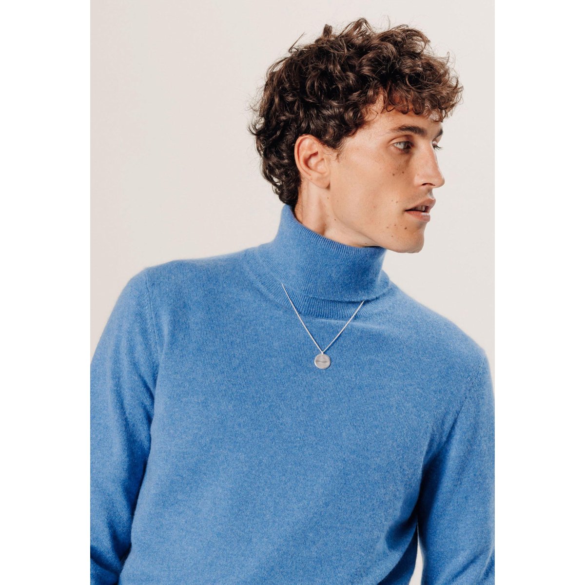 Pull col roulé en cachemire bleu, RODIER