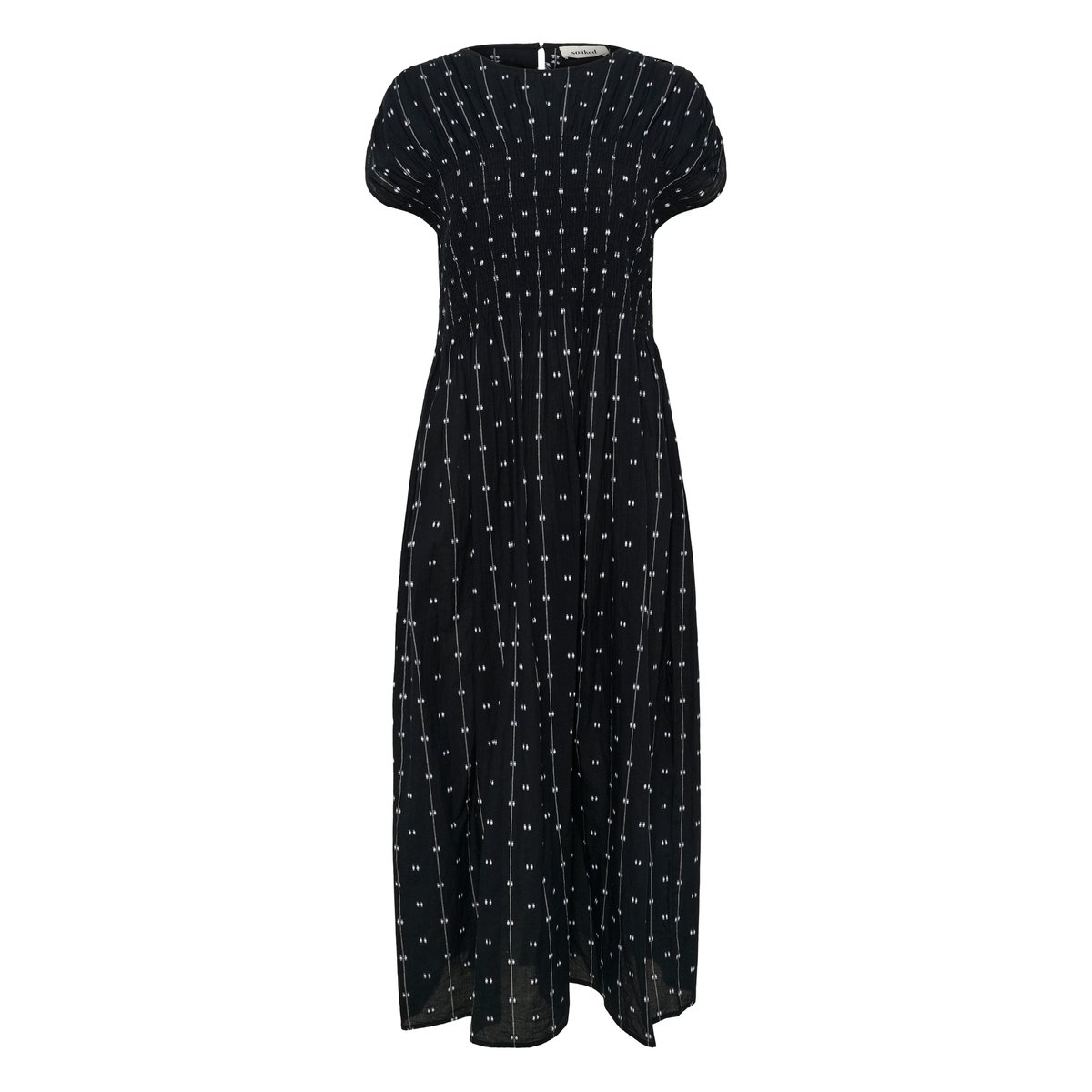 Robe noir black w white dobby, SOAKED IN LUXURY