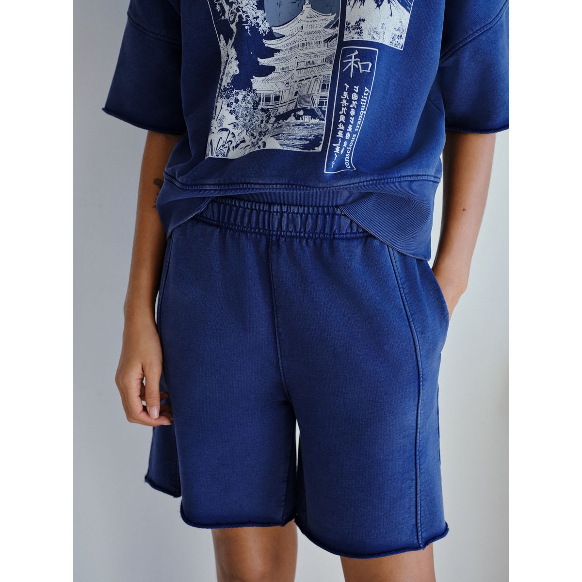 Short en molleton bleu indigo, NEXT