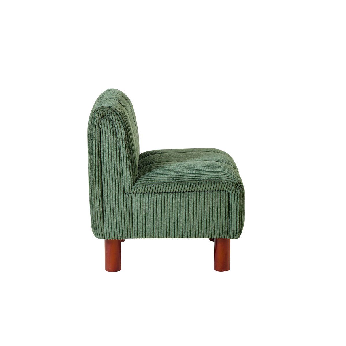 Fauteuil de salon en bois et velours côtelé, PORTO vert, NORDLYS
