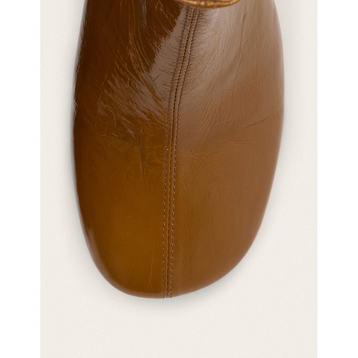 Bottines à talons ONA cuir plissé camel, ODAJE